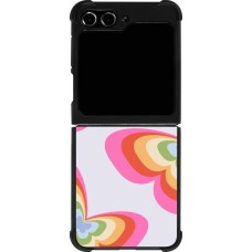 Samsung Galaxy Z Flip5 Case Hülle - Silikon schwarz Easter 2024 rainbow butterflies