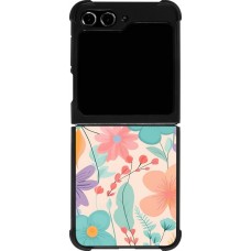 Samsung Galaxy Z Flip5 Case Hülle - Silikon schwarz Easter 2024 spring flowers