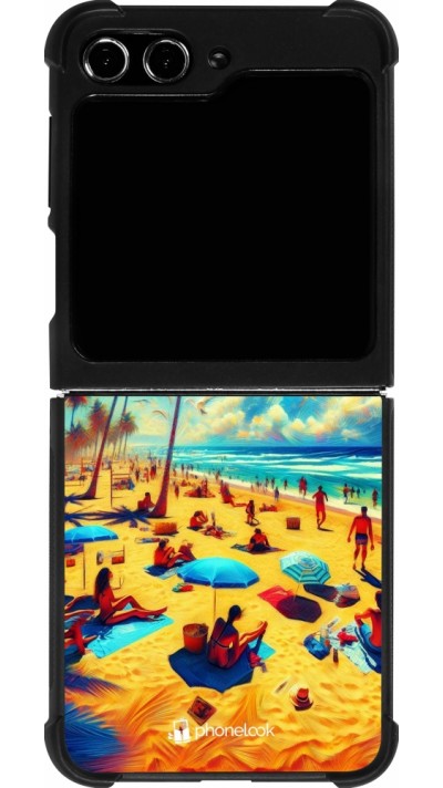 Samsung Galaxy Z Flip5 Case Hülle - Silikon schwarz Sommer Paradies Farbe