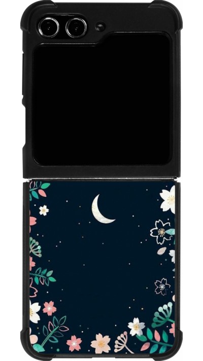 Samsung Galaxy Z Flip5 Case Hülle - Silikon schwarz Flowers space