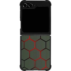 Samsung Galaxy Z Flip5 Case Hülle - Silikon schwarz Geometric Line red