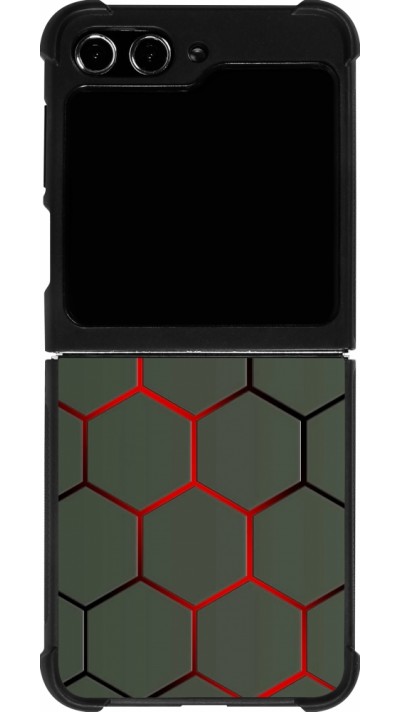 Samsung Galaxy Z Flip5 Case Hülle - Silikon schwarz Geometric Line red