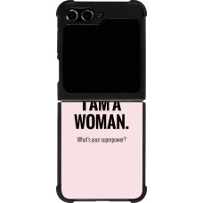 Samsung Galaxy Z Flip5 Case Hülle - Silikon schwarz I am a woman