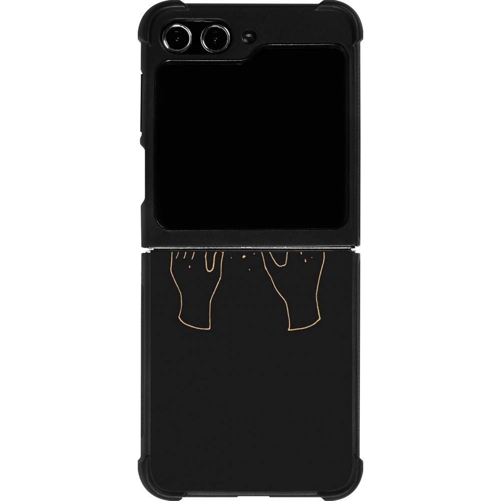 Samsung Galaxy Z Flip5 Case Hülle - Silikon schwarz Grey magic hands