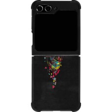 Samsung Galaxy Z Flip5 Case Hülle - Silikon schwarz Halloween 22 colored skull