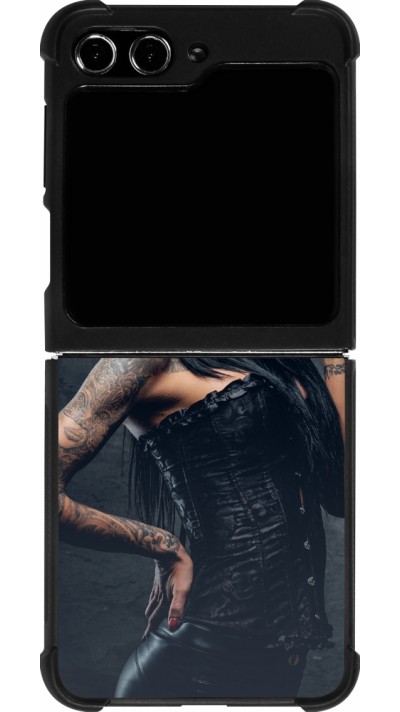 Samsung Galaxy Z Flip5 Case Hülle - Silikon schwarz Halloween 22 Tattooed Girl