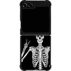 Samsung Galaxy Z Flip5 Case Hülle - Silikon schwarz Halloween 2023 peace skeleton