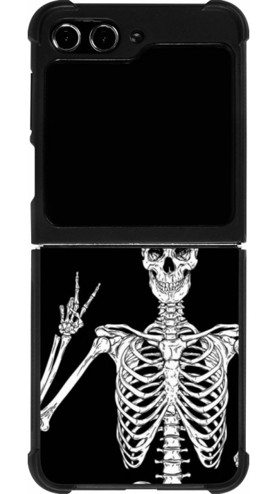 Samsung Galaxy Z Flip5 Case Hülle - Silikon schwarz Halloween 2023 peace skeleton