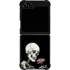 Samsung Galaxy Z Flip5 Case Hülle - Silikon schwarz Halloween 2023 rose and skeleton