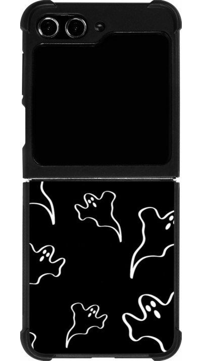 Samsung Galaxy Z Flip5 Case Hülle - Silikon schwarz Halloween 2024 black and white ghosts