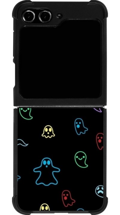 Samsung Galaxy Z Flip5 Case Hülle - Silikon schwarz Halloween 2024 colorful ghosts