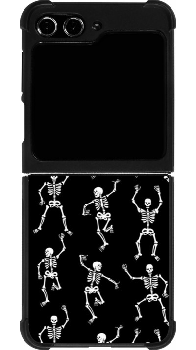 Samsung Galaxy Z Flip5 Case Hülle - Silikon schwarz Halloween 2024 dancing skeleton