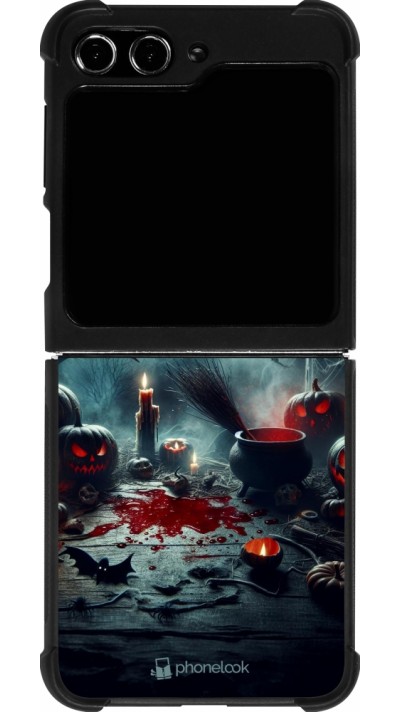 Samsung Galaxy Z Flip5 Case Hülle - Silikon schwarz Halloween 2024 Dunkler Mond