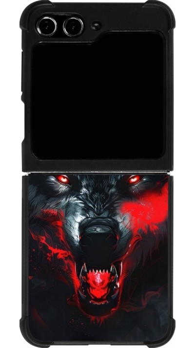 Samsung Galaxy Z Flip5 Case Hülle - Silikon schwarz Halloween 2024 mad werewolf