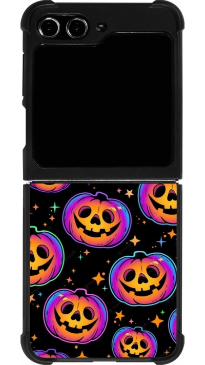 Samsung Galaxy Z Flip5 Case Hülle - Silikon schwarz Halloween 2024 rainbow pumpkins