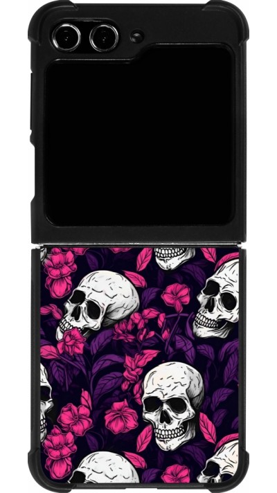 Samsung Galaxy Z Flip5 Case Hülle - Silikon schwarz Halloween 2024 romantic skulls