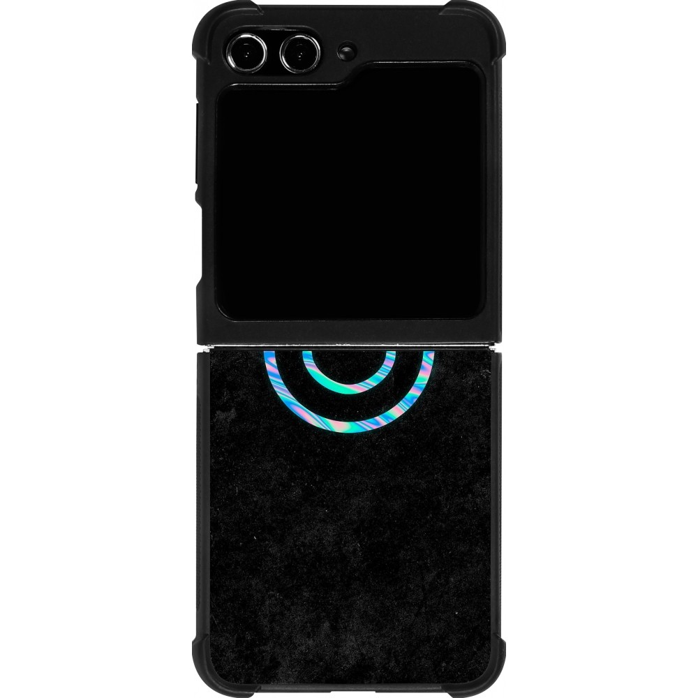 Samsung Galaxy Z Flip5 Case Hülle - Silikon schwarz Happy smiley irisirt