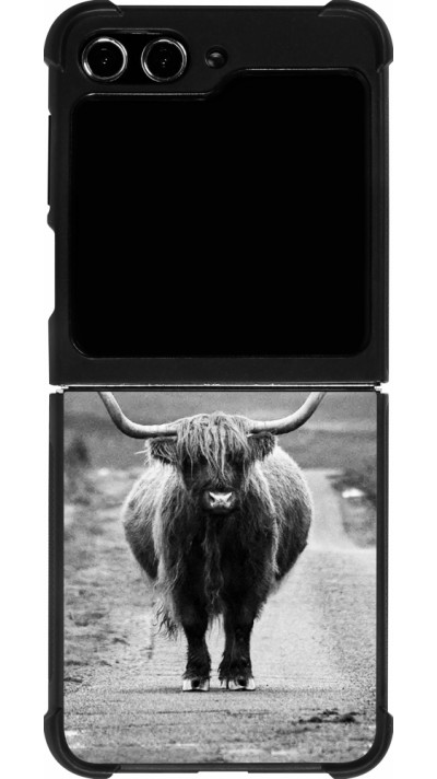 Samsung Galaxy Z Flip5 Case Hülle - Silikon schwarz Highland cattle