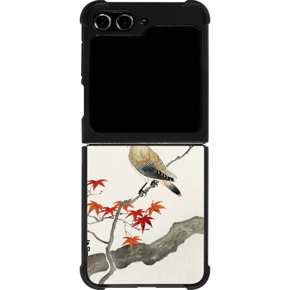 Samsung Galaxy Z Flip5 Case Hülle - Silikon schwarz Japanese Bird