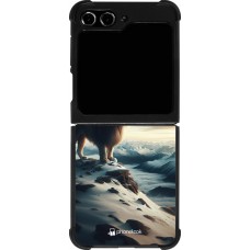 Samsung Galaxy Z Flip5 Case Hülle - Silikon schwarz Der weisse Loewe