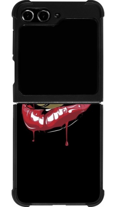 Samsung Galaxy Z Flip5 Case Hülle - Silikon schwarz Lips bullet