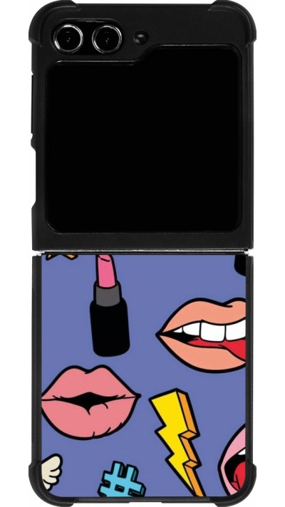 Samsung Galaxy Z Flip5 Case Hülle - Silikon schwarz Lips and lipgloss