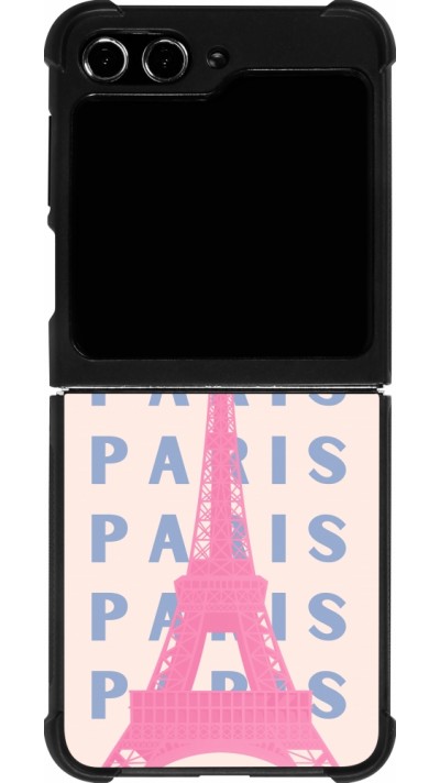 Samsung Galaxy Z Flip5 Case Hülle - Silikon schwarz Paris Pink Print