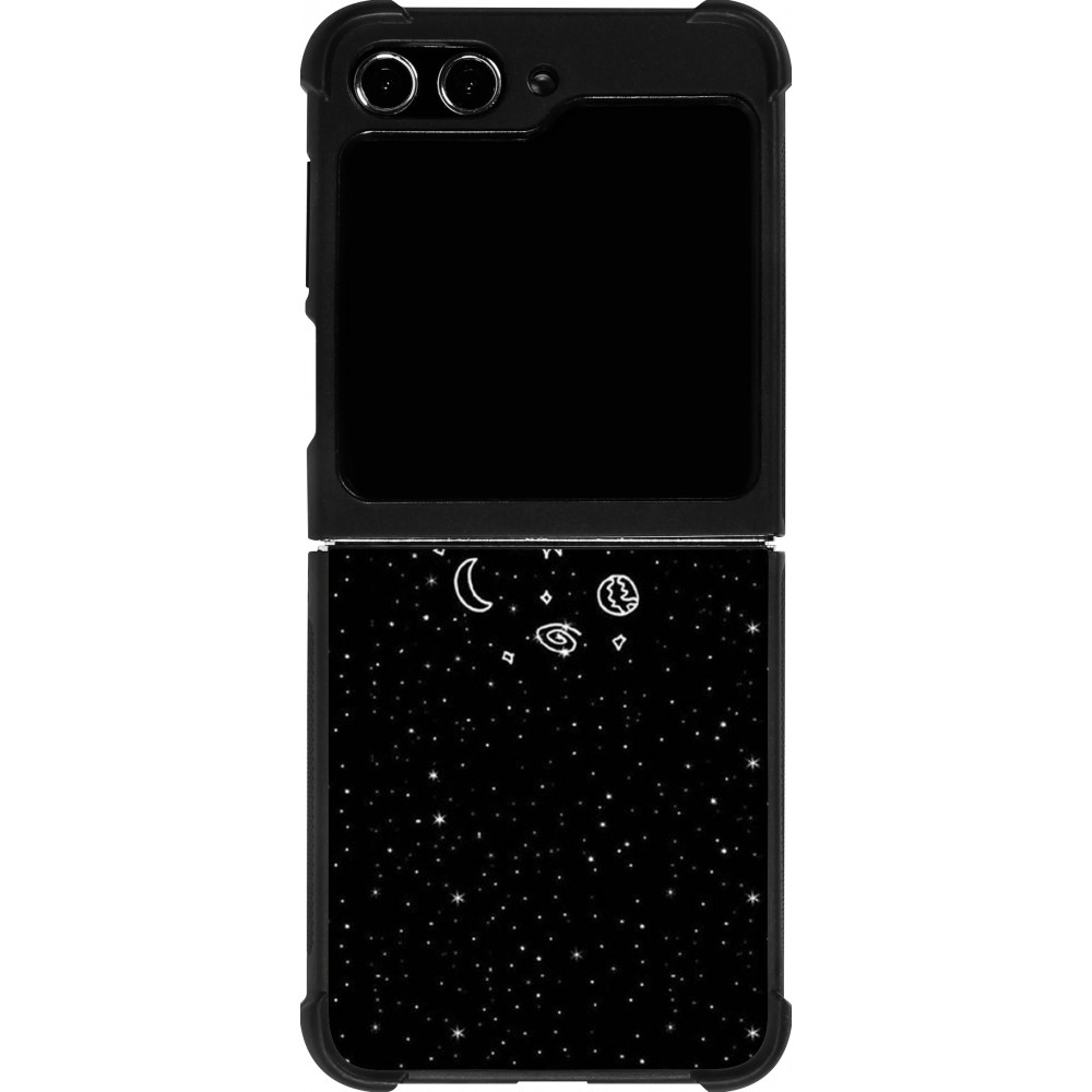 Samsung Galaxy Z Flip5 Case Hülle - Silikon schwarz Space Doodle