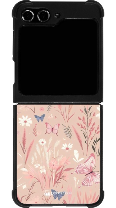 Samsung Galaxy Z Flip5 Case Hülle - Silikon schwarz Sommer Pastellmuster