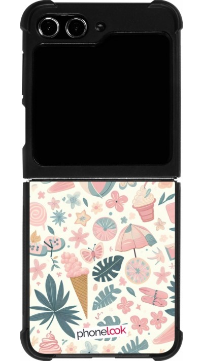 Samsung Galaxy Z Flip5 Case Hülle - Silikon schwarz Sommer Pink Muster