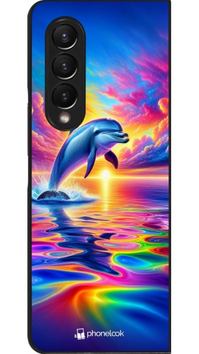 Samsung Galaxy Z Fold3 5G Case Hülle - Glücklicher Regenbogen-Delfin