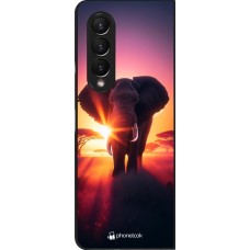 Samsung Galaxy Z Fold3 5G Case Hülle - Elefant Sonnenaufgang Schönheit