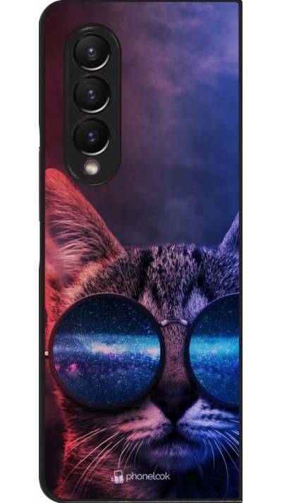 Samsung Galaxy Z Fold3 5G Case Hülle - Red Blue Cat Glasses