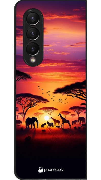 Samsung Galaxy Z Fold3 5G Case Hülle - Safari Sonnenuntergang Wildtiere