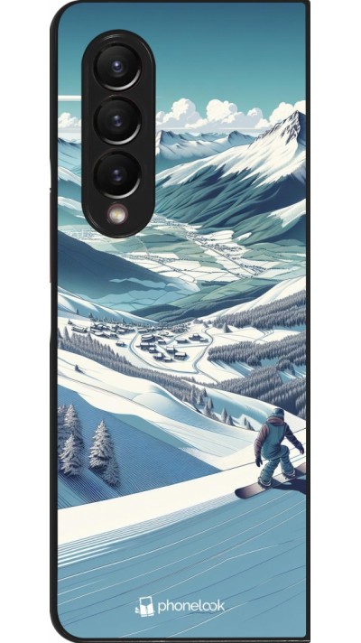 Samsung Galaxy Z Fold3 5G Case Hülle - Snowboarder Berg