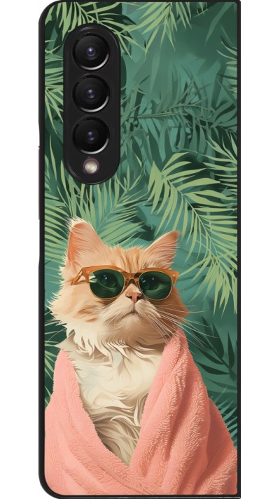 Samsung Galaxy Z Fold4 Case Hülle - Cat Summer Palms