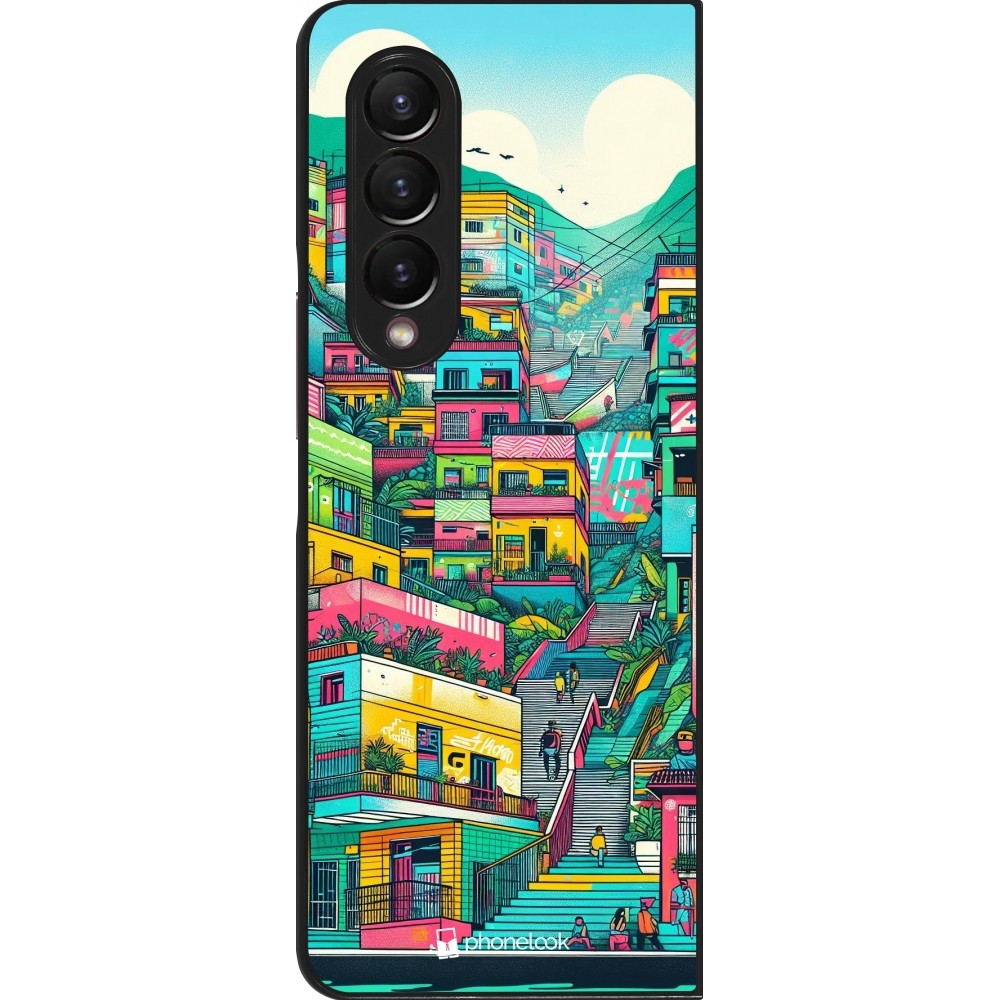 Samsung Galaxy Z Fold4 Case Hülle - Medellin Comuna 13 Kunst