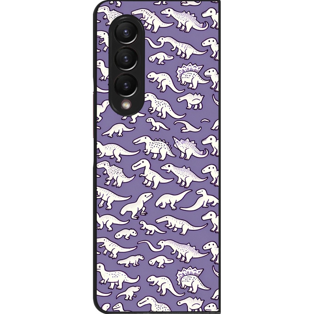 Samsung Galaxy Z Fold4 Case Hülle - Mini-Dino-Muster violett