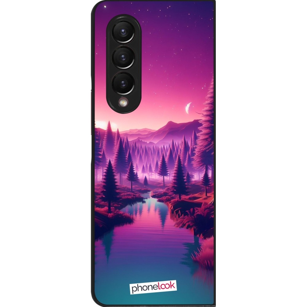 Samsung Galaxy Z Fold4 Case Hülle - Lila-rosa Landschaft