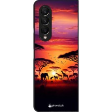 Samsung Galaxy Z Fold4 Case Hülle - Safari Sonnenuntergang Wildtiere