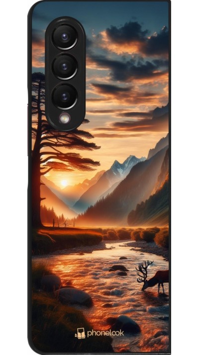 Samsung Galaxy Z Fold4 Case Hülle - Tal Sonnenuntergang Hirsch Baum