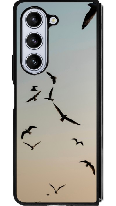 Samsung Galaxy Z Fold5 Case Hülle - Silikon schwarz Autumn 22 flying birds shadow