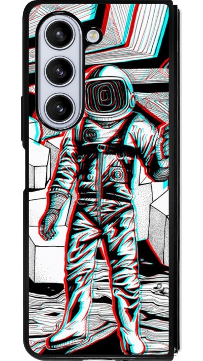 Samsung Galaxy Z Fold5 Case Hülle - Silikon schwarz Anaglyph Astronaut