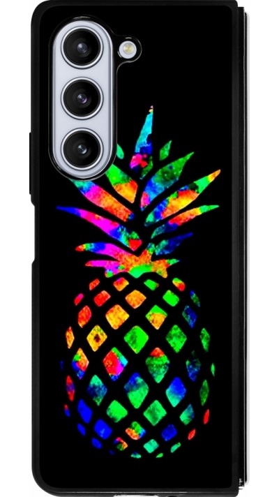 Samsung Galaxy Z Fold5 Case Hülle - Silikon schwarz Ananas Multi-colors