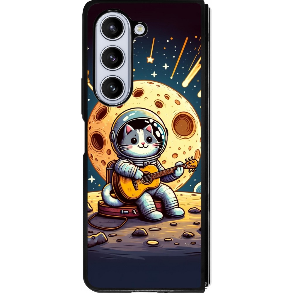 Samsung Galaxy Z Fold5 Case Hülle - Silikon schwarz AstroKatze RockMond