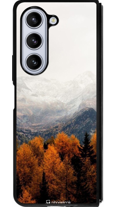 Samsung Galaxy Z Fold5 Case Hülle - Silikon schwarz Autumn 21 Forest Mountain