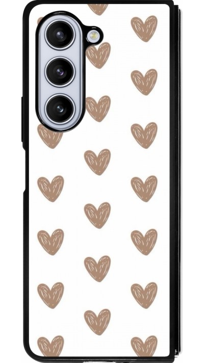 Samsung Galaxy Z Fold5 Case Hülle - Silikon schwarz Autumn 2024 brown hearts