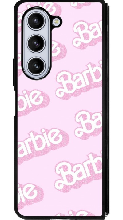 Samsung Galaxy Z Fold5 Case Hülle - Silikon schwarz Barbie light pink pattern