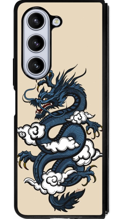 Samsung Galaxy Z Fold5 Case Hülle - Silikon schwarz Blue Dragon Tattoo