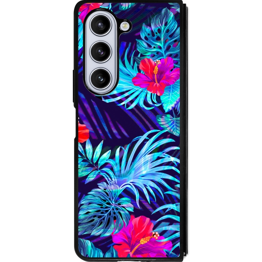 Samsung Galaxy Z Fold5 Case Hülle - Silikon schwarz Blue Forest